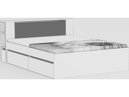 Čelo k posteli REA AMY 31/160 s bočními lišty, GRAPHITE
