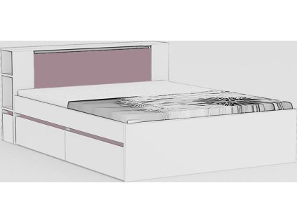 Čelo k posteli REA AMY 31/160 s bočními lišty, PLUM