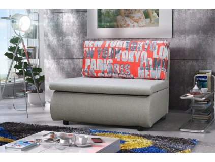 KAMIL - pohovka (KUBUŠ) Sawana 21 sv.šedá/Tokio Red (MR) - kolekce "MR" (K250)