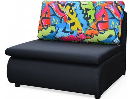 KAMIL - pohovka (KUBUŠ) Sawana 14 černá/Grafity 2 (MR) - kolekce "MR" (K250)