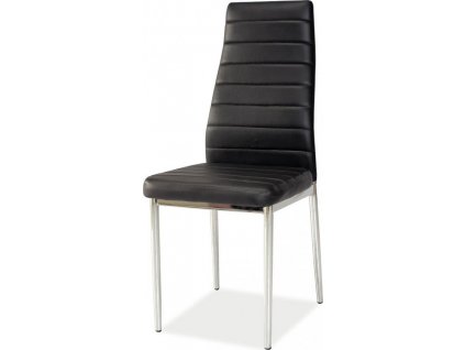 H-261 BIS alu (H261BISSC) - jídelní židle černá ecokůže / nohy aluminium (S) (K150-E)