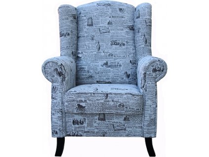 LEONARDO křeslo - ŠIRŠÍ - Old pres bílá , nožky wenge  - kolekce "E" (FE) (K250-Z)