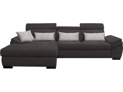PLAZA  Levá -(Perfekt) sedací souprava látka Alfa 20 šedohnědá / polštářky Alfa 17 sv.šedá (FI) kolekce - "F"  (K250-Z)
