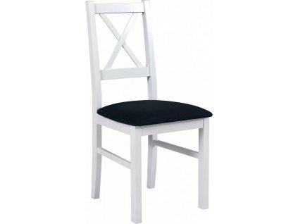 NIEL 10 - jídelní židle (NILO 10)- bílá /  nová látka černá č. 29B=Kronos 7 (pův.22) - kolekce "DRE" (K150) AKCE ORFA SKL