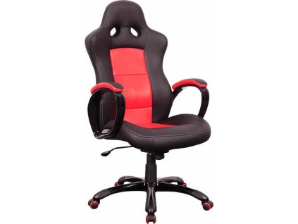 Q-029 - kancelářská židle - koženka červená/černá (S) (K150-Z)