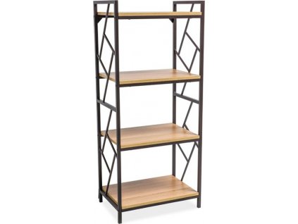 PABLO R4 - REGÁL POLICOVÝ - MDF - dub / kov tm. hnědá (TABLOR4) (S) (K150-E)