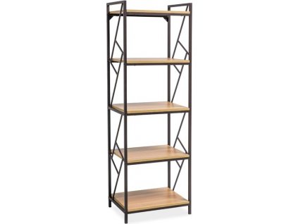 PABLO R5 - REGÁL POLICOVÝ - MDF - dub / kov tm. hnědá (TABLOR5) (S) (K150-Z)