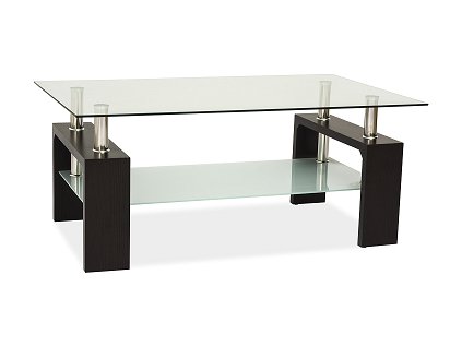 LISA BASIC II - konferenční stolek wenge/ sklo čiré tvrzené 60x55x100  (LISABASIC2V) (S)(K150-E)