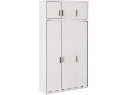 EVERLY 3DN - skříň s nádstavcem bez zrcadla Bílá (ELENA WH03+NAEL WH03) "LP" (K150)