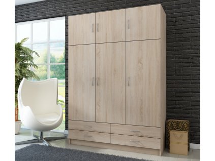 KARLOSA  - skříň 6D4S Dub sonoma (STELLA ) "LP" ***POSLEDNÍ KUS