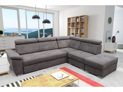 FONDUE II - Levá - sedací souprava Alfa 20 šedohnědá  kolekce "FE" (FE) (K250-E)