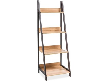 MATEAS A  - REGÁL POLICOVÝ - MDF - dub / kov tm. hnědá (MATISA) (S) (K150-Z)