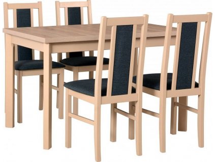 MILENIUM 1 - jídelní set stůl+4 židle (Max 5P+Boss 14 ) dub sonoma/ NOVÁ látka šedá grafitová č.2B) - kolekce "DRE" (DM) (K150-S)
