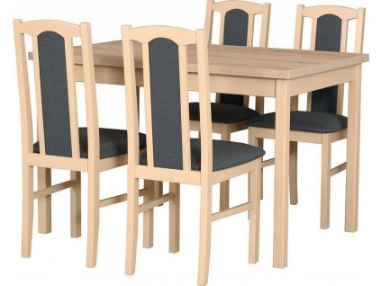 MILENIUM 4- jídelní set stůl+4 židle (Max 3+Boss7) dub sonoma/ NOVÁ látka šedá grafitová 2B-( puv.č.9B) - kolekce "DRE" (DM) (K150)