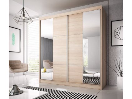 MURPHY 36 (MULTI 36) - ŠATNÍ SKŘÍŇ 230(233) - 2 dvéřová se zrcadlem -dub sonoma/dub sonoma/zrcadlo (IZ) (K150-Z)