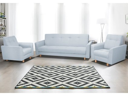 Rozkládací sedací souprava GALA 3F+1+1 s úložným prostorem, šedá Enzo 162