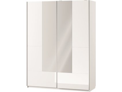 SAMOA 30 (SELENE 30) - SKŘÍŇ se zrcadlem- 2dvéřová - bílá mat / bílá lesk (SZ) (K150-Z)