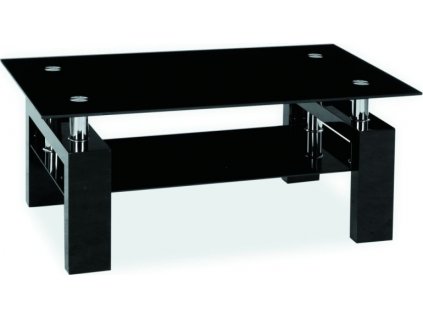 LISA II (LISA2CLH)-KONFERENČNÍ STOLEK 110 x 55 x 60 černá lesk/ sklo černé (S) ***VÝPRODEJ
