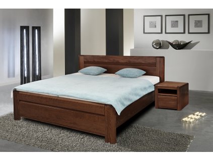 ESTER BV 180 (ERNESTA BV ) - dřevěná postel s úp (bal.č.5) a rošty (2xč.14BV26) boční výklop (BAL.6) + (bal.č.1,2,3,4) - OŘECH TMAVÝ kolekce "FN" (K150-Z)