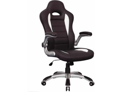 Q-024 - kancelářská židle - koženka černá/bílá (OBRQ024) (S) (K150-Z)