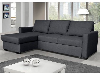 Rohová sedací souprava Tomáš UNI, rozkládací s úložným prostorem, šedá/Orinoko 96