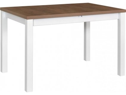MAXMILIÁN 5 (MAX 5) - jídelní stůl rozkládací -lamino deska dub grandson (lefkas)/ nohy bílá - kolekce "DRE" (K150-Z)