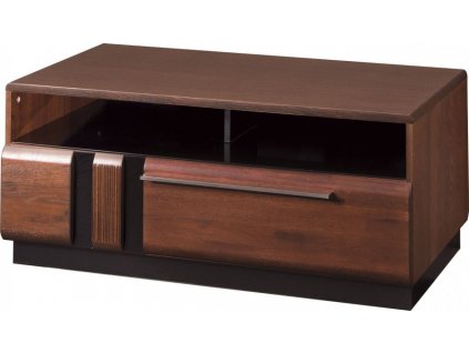 PORTUGAL 41 - KONF.STOLEK s 1 šuplíkem, masiv, dub antický/elementy černé sklo-(PORTI)smontovaný nábytek  (SZ) (K150-E)