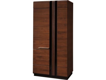 PORTUGAL 70  - SKŘÍŇ, masiv, dub antický/elementy černé sklo - (PORTI)smontovaný nábytek (SZ)  (K150-E)