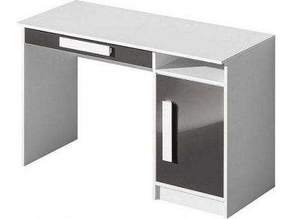 GOLIÁŠ 9- psací stůl (GULIVER 9)-korpus bílá/dvířka šedá lesk/úchyt bílá (DO) (K150-E)