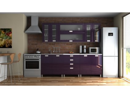 Kuchyňská linka Eginger KRF 220 cm, fialový lesk