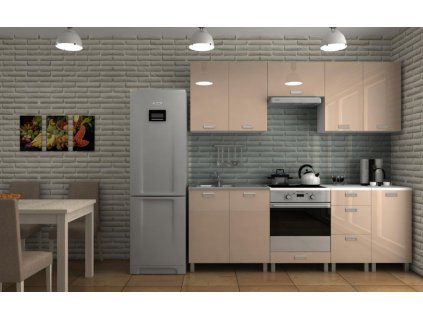 Kuchyňská linka Dalliance RLG 220 cm, capucino lesk