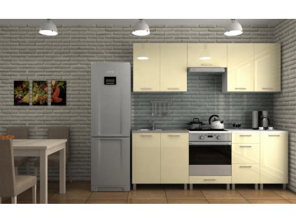 Kuchyňská linka Dalliance KRF 220 cm, vanilka lesk