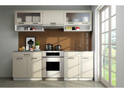Kuchyňská linka Gloss 220 cm, vanilka lesk