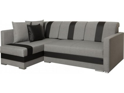 Rohová sedací souprava Alba, rozkládací s úložným prostorem, levá, šedá Inari 91/černá Eko