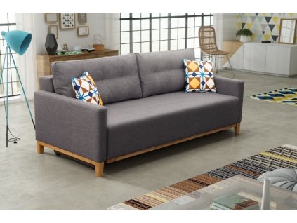 Rozkládací pohovka Aristo s úložným prostorem, světle šedá Inari 91