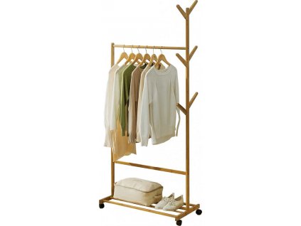Pojízdný věšák, bambus, šířka 80cm, VIKIR TYP 2