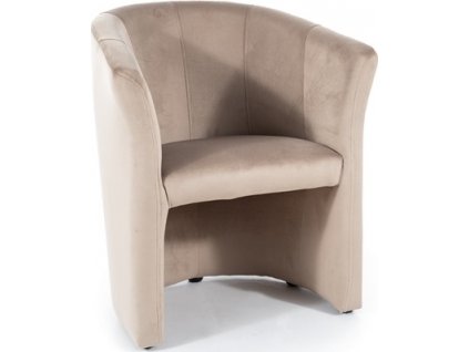 TOM 1 VELVET - křeslo - látka BÉŽOVÁ BLUVEL 28 /nožky wenge - (TM1V28) (S) (K150-E)