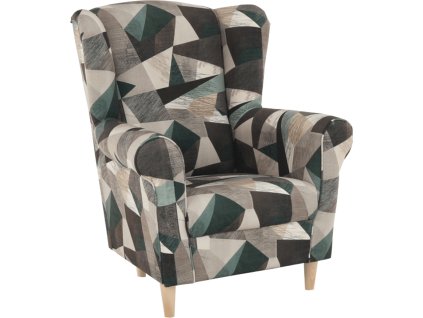 kreslo usiak hneda zelena vzor charlot 02