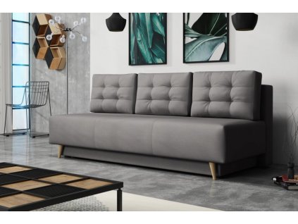 Rozkládací pohovka Sebastian s úložným prostorem, šedá Velluto 16