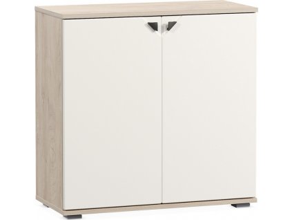 Skříňka GRAYSON 2D, dub endgrain/milk rikamo soft