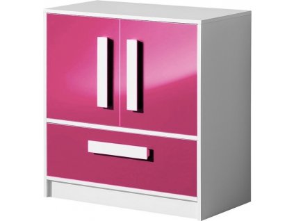 Dětská komoda GULLIWER 8 výběr barev (Barva dom-bílá-lesk, Vyberte si barvu úchytu: dom-uch-bílá)