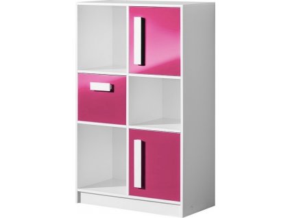 Dětská skříňka GULLIWER 7 výběr barev (Barva dom-bílá-lesk, Vyberte si barvu úchytu: dom-uch-bílá)