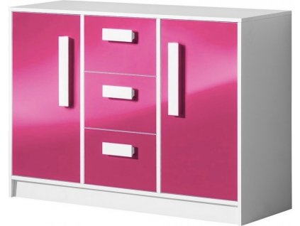 Dětská komoda GULLIWER 6 výběr barev (Barva dom-bílá-lesk, Vyberte si barvu úchytu: dom-uch-bílá)