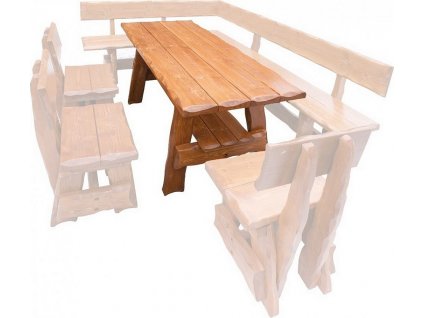 Zahradní stůl OM-266 masiv, výběr barev (Barva smrk-moření-dub-lak)