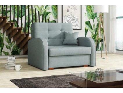 Rozkládací křeslo Vivian Gold I modro šedá/Kronos 31