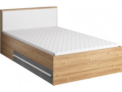Postel FLAMY/PLANO 10 2S, 120x200, dub nash/šedá/bílá