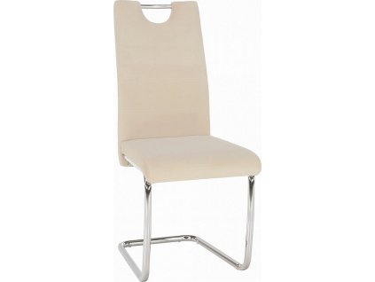 Pohupovací jídelní židle ABIRA NEW béžová Dulux Velvet látka/chrom