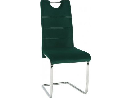 Pohupovací jídelní židle ABIRA NEW smaragdová Velvet látka/chrom