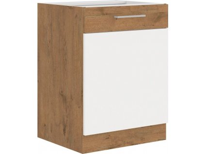 Spodní kuchyňská skříňka Vega 60D1F dub lancelot/bílý lesk