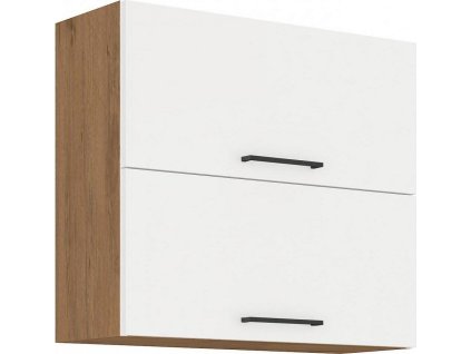 Horní kuchyňská skříňka Vega 80GU72-2F výklopná, dub lancelot/bílý lesk